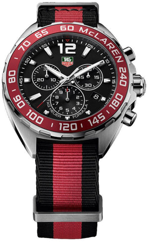Tag Heuer Formula 1 McLaren Limited Edition Chronograph Black Dial Two Tone NATO Strap Watch for Men - CAZ1112.FC8188 Authentic Buy Shop Now