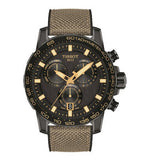 Tissot Supersport Chrono Black Dial Beige Nylon Strap Watch For Men - T125.617.37.051.01 Authentic Buy Shop Now