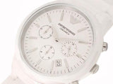 Emporio Armani Ceramica Chronograph White Dial White Strap Watch For Men - AR1453 Authentic Buy Shop Now