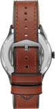 Fossil Forrester Automatic Skeleton Grey Dial Brown Leather Strap Watch for Men - ME3178 Authentic Buy Shop Now