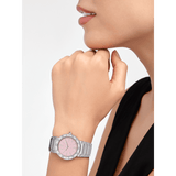 Bvlgari Bvlgari Bvlgari Quartz Pink Dial Silver Steel Strap Watch for Women - BVLGARI103711 Authentic Buy Shop Now