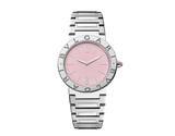 Bvlgari Bvlgari Bvlgari Quartz Pink Dial Silver Steel Strap Watch for Women - BVLGARI103711 Authentic Buy Shop Now