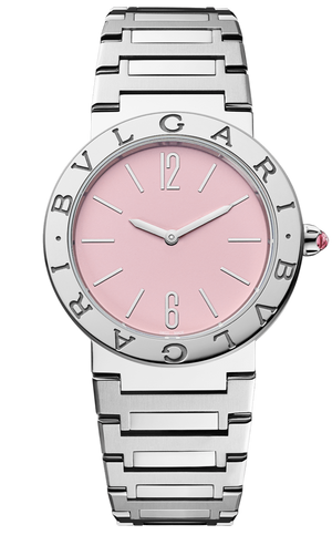 Bvlgari Bvlgari Bvlgari Quartz Pink Dial Silver Steel Strap Watch for Women - BVLGARI103711 Authentic Buy Shop Now