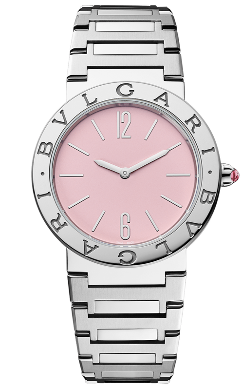 Bvlgari Bvlgari Bvlgari Quartz Pink Dial Silver Steel Strap Watch for Women - BVLGARI103711 Authentic Buy Shop Now
