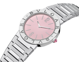 Bvlgari Bvlgari Bvlgari Quartz Pink Dial Silver Steel Strap Watch for Women - BVLGARI103711 Authentic Buy Shop Now