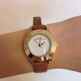 Marc Jacobs Mini Blade White Dial Brown Leather Strap Watch for Women - MBM1219 Authentic Buy Shop Now
