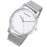 Calvin Klein City Chronograph White Dial Silver Mesh Bracelet Watch for Men - K2G2G126 Authentic Buy Shop Now