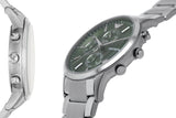 Emporio Armani Renato Chronograph Green Dial Silver Steel Strap Watch For Men - AR11507 Authentic Buy Shop Now