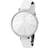 Calvin Klein Equal White Dial White Leather Strap Watch for Women - K3E231L6 Authentic Buy Shop Now