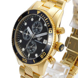 Emporio Armani Chronograph Black Dial Gold Steel Strap Watch For Men - AR5857 Authentic Buy Shop Now