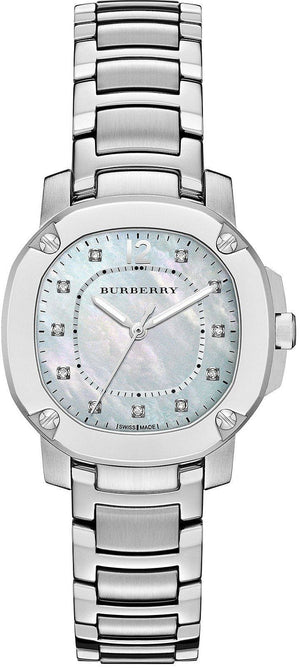 Burberry The Britain Diamonds Mother of Pearl Dial Silver Steel Strap Watch for Women - BBY1804 Authentic Buy Shop Now