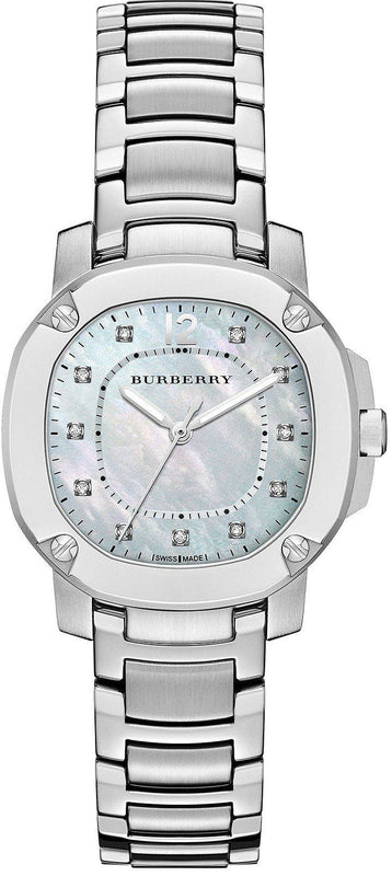 Burberry The Britain Diamonds Mother of Pearl Dial Silver Steel Strap Watch for Women - BBY1804 Authentic Buy Shop Now