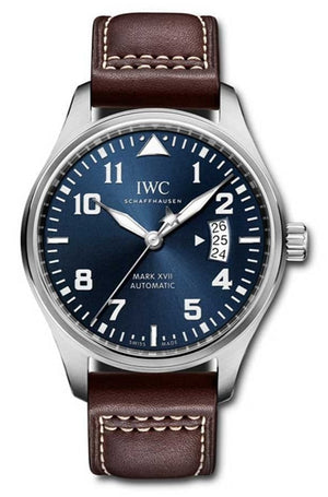 IWC Pilots Watch Mark XVII Edition Le Petit Prince Blue Dial Brown Leather Strap Watch for Men - IW326506 Authentic Buy Shop Now