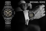 Michael Kors Bayville Chronograph Black Dial Black Steel Strap Watch For Men - MK8750 Authentic Buy Shop Now