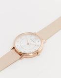 Emporio Armani Kappa Rose Gold & White Dial Beige Nude Leather Strap Watch For Women - AR2510 Authentic Buy Shop Now