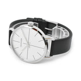 Calvin Klein Even Silver Dial Black Leather Strap Watch for Men - K7B211CY Authentic Buy Shop Now