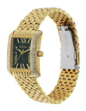 Michael Kors Emery Pave Analog Green Dial Gold Steel Strap Watch for Women - MK4742 Authentic Buy Shop Now