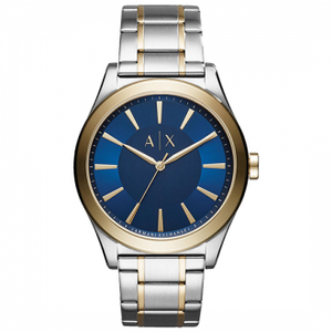Armani Exchange Nico Quartz Blue Dial Two Tone Steel Strap Watch For Men - AX2332 Authentic Buy Shop Now