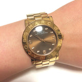 Marc Jacobs Amy Black Dial Gold Steel Strap Watch for Women - MBM3273 Authentic Buy Shop Now