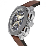 Diesel BAMF Chronograph Beige Dial Brown Leather Strap Watch For Men - DZ7343 Authentic Buy Shop Now
