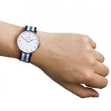 Daniel Wellington Classic Nottingham White Dial Two Tone NATO Strap Watch For Men - 0108DW Authentic Buy Shop Now