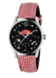 Gucci G-Timeless Moonphase Black Dial Pink Leather Strap Watch For Women - YA1264046 Authentic Buy Shop Now