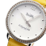 Coach Delancey White Dial Yellow Leather Strap Watch for Women - 14502882 Authentic Buy Shop Now