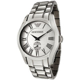 Emporio Armani Classic Quartz Silver Dial Silver Steel Strap Watch For Men - AR0647 Authentic Buy Shop Now