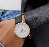 Michael Kors Pyper Quartz White Dial Black Leather Strap Watch For Women - MK2834 Authentic Buy Shop Now