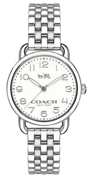 Coach Delancey White Dial Silver Steel Strap Watch for Women - 14502240 Authentic Buy Shop Now