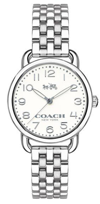 Coach Delancey White Dial Silver Steel Strap Watch for Women - 14502240 Authentic Buy Shop Now