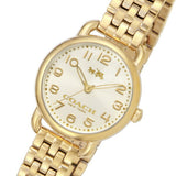 Coach Delancey White Dial Gold Steel Strap Watch for Women - 14502241 Authentic Buy Shop Now