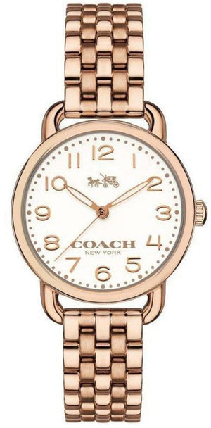 Coach Delancey White Dial Rose Gold Steel Strap Watch for Women - 14502242 Authentic Buy Shop Now