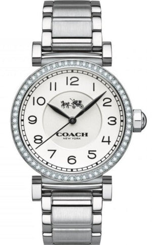 Coach Madison White Dial Silver Steel Strap Watch for Women - 14502396 Authentic Buy Shop Now