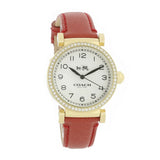 Coach Madison White Dial Red Leather Strap Watch for Women - 14502400 Authentic Buy Shop Now