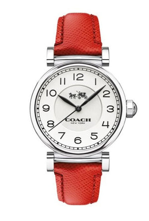 Coach Madison White Dial Red Leather Strap Watch for Women - 14502407 Authentic Buy Shop Now