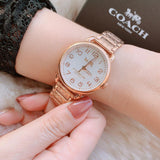 Coach Delancey White Dial Rose Gold Steel Strap Watch for Women - 14502497 Authentic Buy Shop Now
