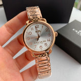 Coach Delancey White Dial Rose Gold Steel Strap Watch for Women - 14502242 Authentic Buy Shop Now