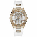 Guess Luna Diamonds White Dial White Rubber Strap Watch for Women - W0653L4 Authentic Buy Shop Now