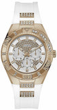 Guess Luna Diamonds White Dial White Rubber Strap Watch for Women - W0653L4 Authentic Buy Shop Now
