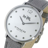 Coach Slim Easton Silver Dial Grey Leather Strap Watch for Women - 14502686 Authentic Buy Shop Now