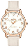 Coach Delancey White Dial White Leather Strap Watch for Women - 14502716 Authentic Buy Shop Now