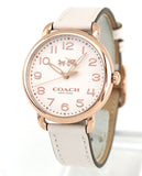 Coach Delancey White Dial White Leather Strap Watch for Women - 14502716 Authentic Buy Shop Now