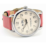 Coach Delancey White Dial Pink Leather Strap Watch for Women - 14502717 Authentic Buy Shop Now