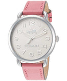 Coach Delancey White Dial Pink Leather Strap Watch for Women - 14502717 Authentic Buy Shop Now