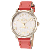 Coach Delancey Ivory Dial Orange Leather Strap Watch for Women - 14502719 Authentic Buy Shop Now