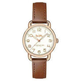 Coach Delancey Cream Dial Brown Leather Strap Watch For Women - 14502751 Authentic Buy Shop Now