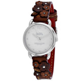 Coach Delancey White Dial Floral Brown Leather Strap Watch for Women - 14502761 Authentic Buy Shop Now