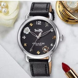 Coach Delancey Black Dial Black Leather Strap Watch for Women - 14502780 Authentic Buy Shop Now