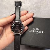 Coach Delancey Black Dial Black Leather Strap Watch for Women - 14502780 Authentic Buy Shop Now